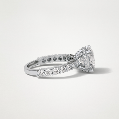 Round Hidden Halo & Pave Moissanite Engagement Ring – 2.75 CT Lab-Created Brilliance in 10K/14K/18K Gold