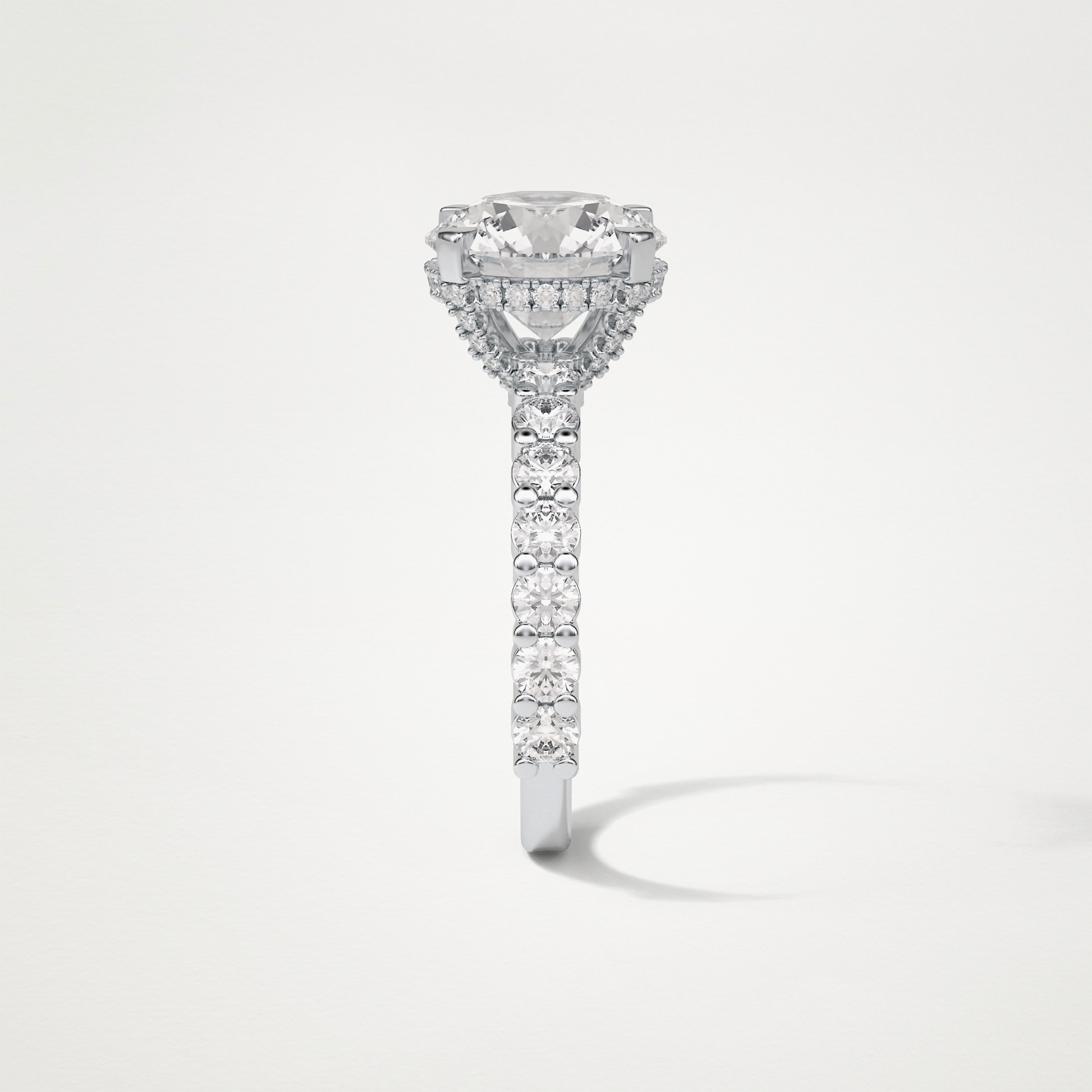 Round Hidden Halo & Pave Moissanite Engagement Ring – 2.75 CT Lab-Created Brilliance in 10K/14K/18K Gold