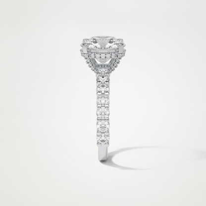Round Hidden Halo & Pave Moissanite Engagement Ring – 2.75 CT Lab-Created Brilliance in 10K/14K/18K Gold