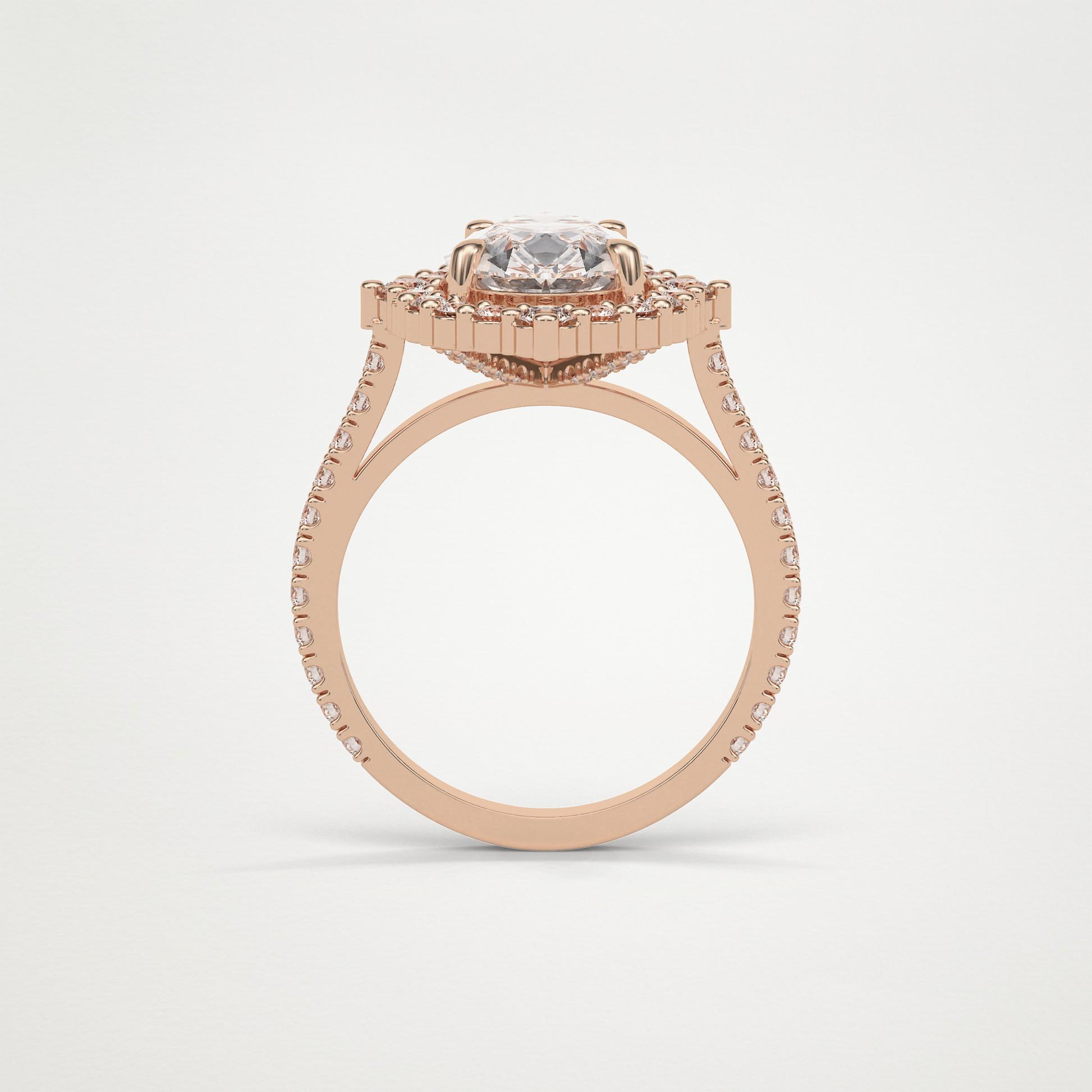 Pear Halo & Pave Moissanite Engagement Ring – 3.1 CT Lab-Created Brilliance in 10K/14K/18K Gold