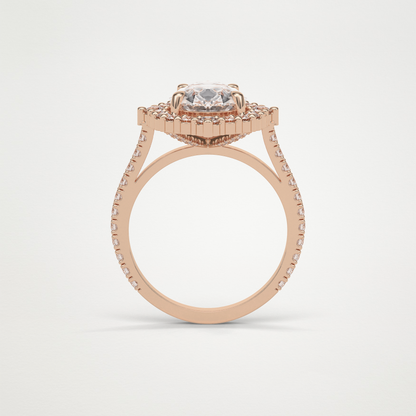 Pear Halo & Pave Moissanite Engagement Ring – 3.1 CT Lab-Created Brilliance in 10K/14K/18K Gold