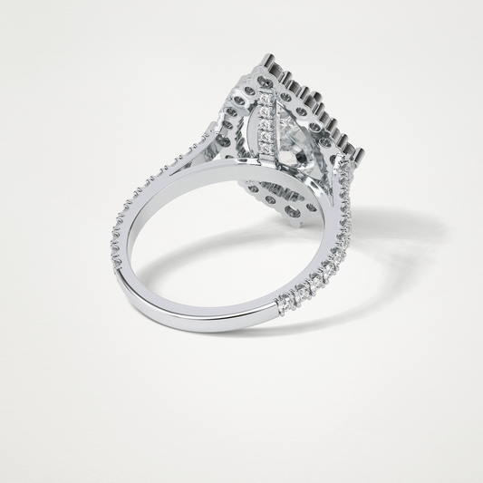 Pear Halo & Pave Moissanite Engagement Ring – 3.1 CT Lab-Created Brilliance in 10K/14K/18K Gold