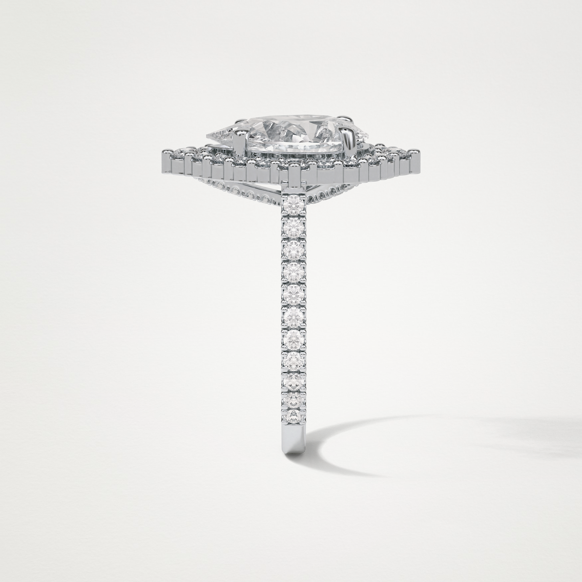Pear Halo & Pave Moissanite Engagement Ring – 3.1 CT Lab-Created Brilliance in 10K/14K/18K Gold