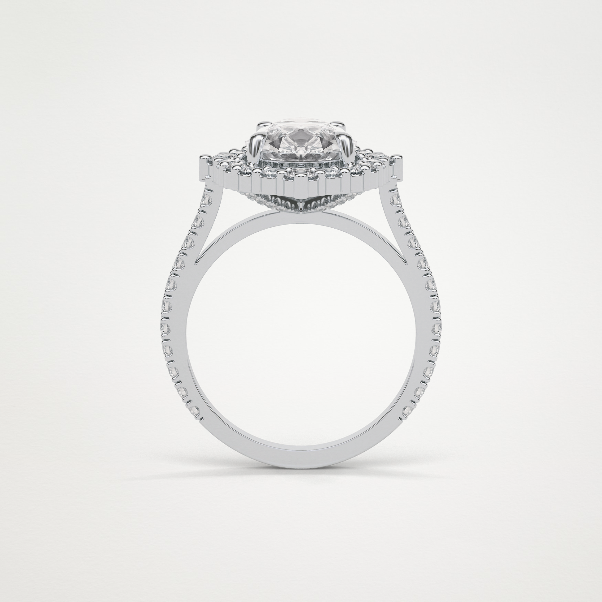 Pear Halo & Pave Moissanite Engagement Ring – 3.1 CT Lab-Created Brilliance in 10K/14K/18K Gold
