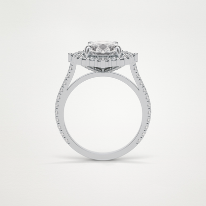 Pear Halo & Pave Moissanite Engagement Ring – 3.1 CT Lab-Created Brilliance in 10K/14K/18K Gold