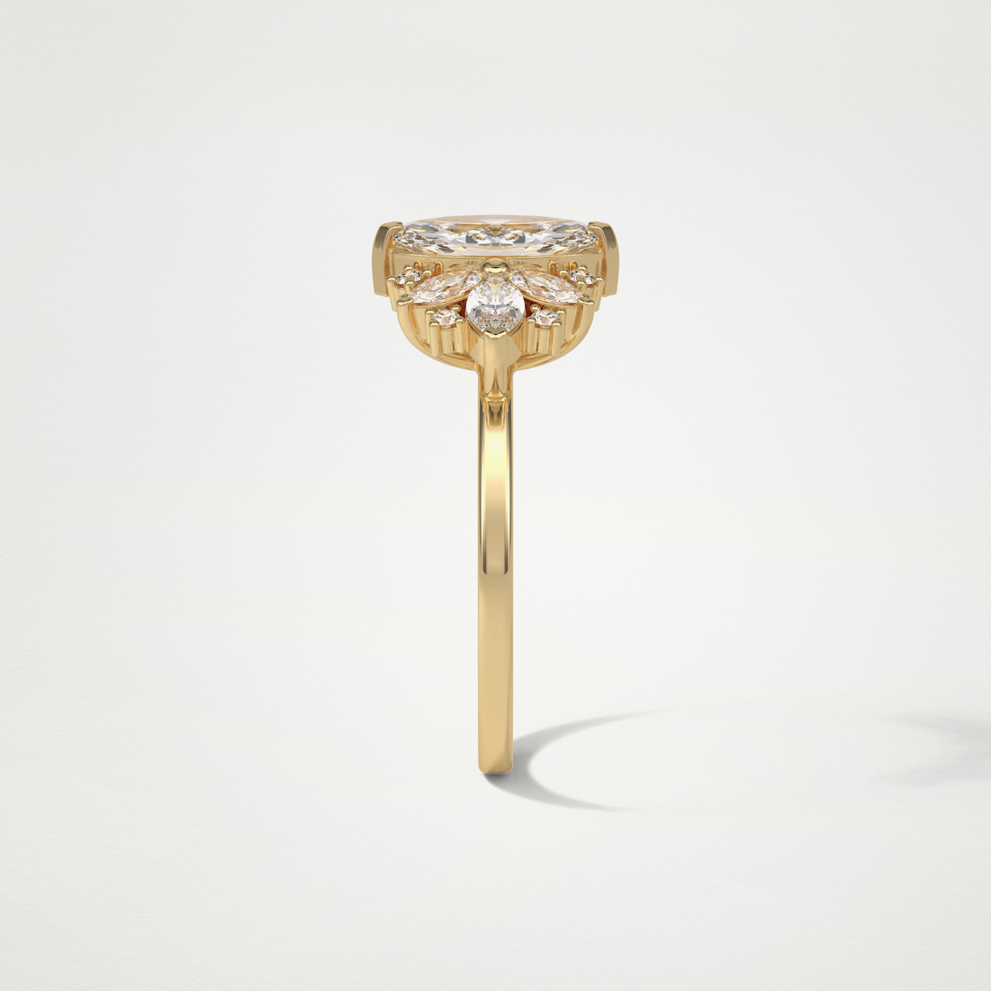 Marquise Cluster Moissanite Engagement Ring – 1 CT Lab-Created Brilliance in 10K/14K/18K Gold