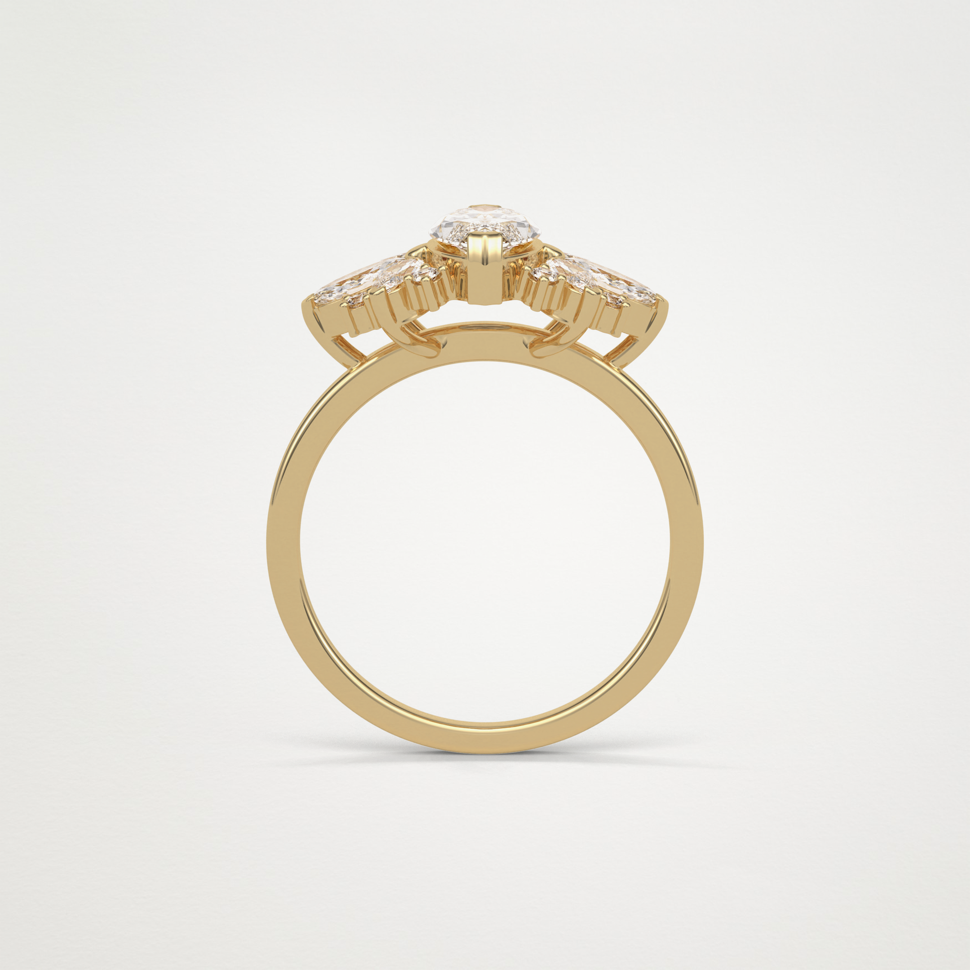 Marquise Cluster Moissanite Engagement Ring – 1 CT Lab-Created Brilliance in 10K/14K/18K Gold