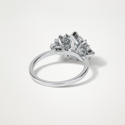 Marquise Cluster Moissanite Engagement Ring – 1 CT Lab-Created Brilliance in 10K/14K/18K Gold