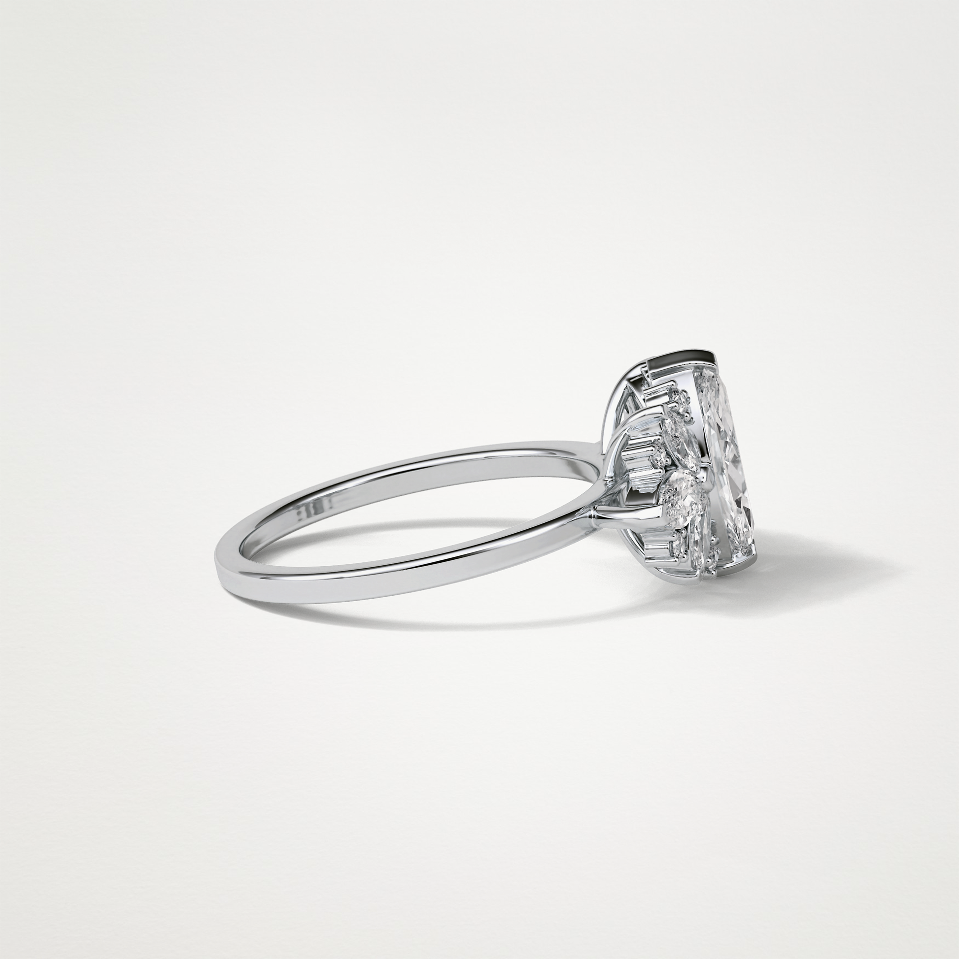 Marquise Cluster Moissanite Engagement Ring – 1 CT Lab-Created Brilliance in 10K/14K/18K Gold