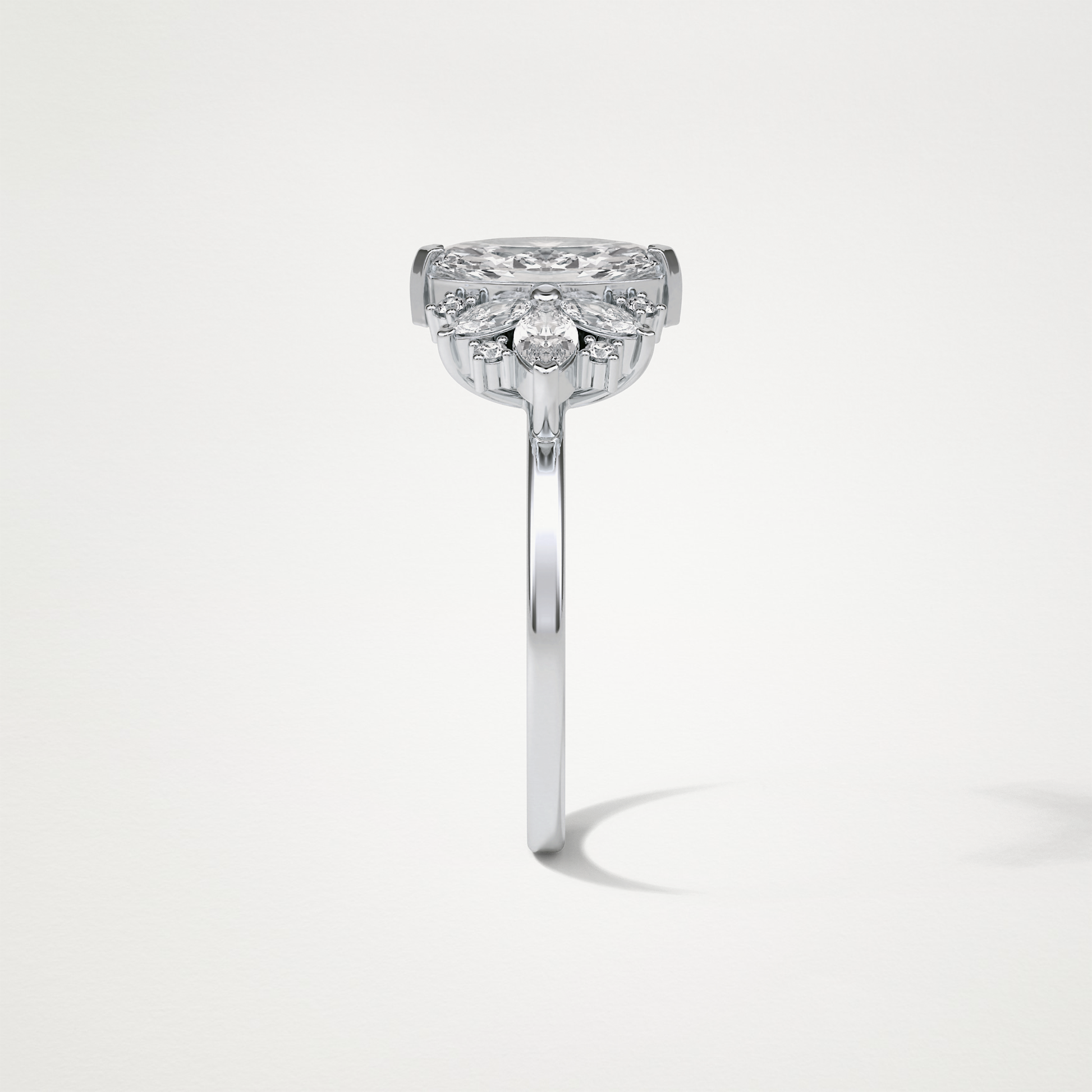 Marquise Cluster Moissanite Engagement Ring – 1 CT Lab-Created Brilliance in 10K/14K/18K Gold