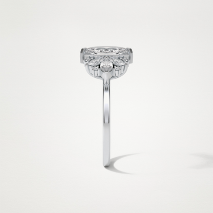 Marquise Cluster Moissanite Engagement Ring – 1 CT Lab-Created Brilliance in 10K/14K/18K Gold
