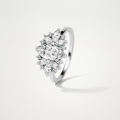 Marquise Cluster Moissanite Engagement Ring – 1 CT Lab-Created Brilliance in 10K/14K/18K Gold