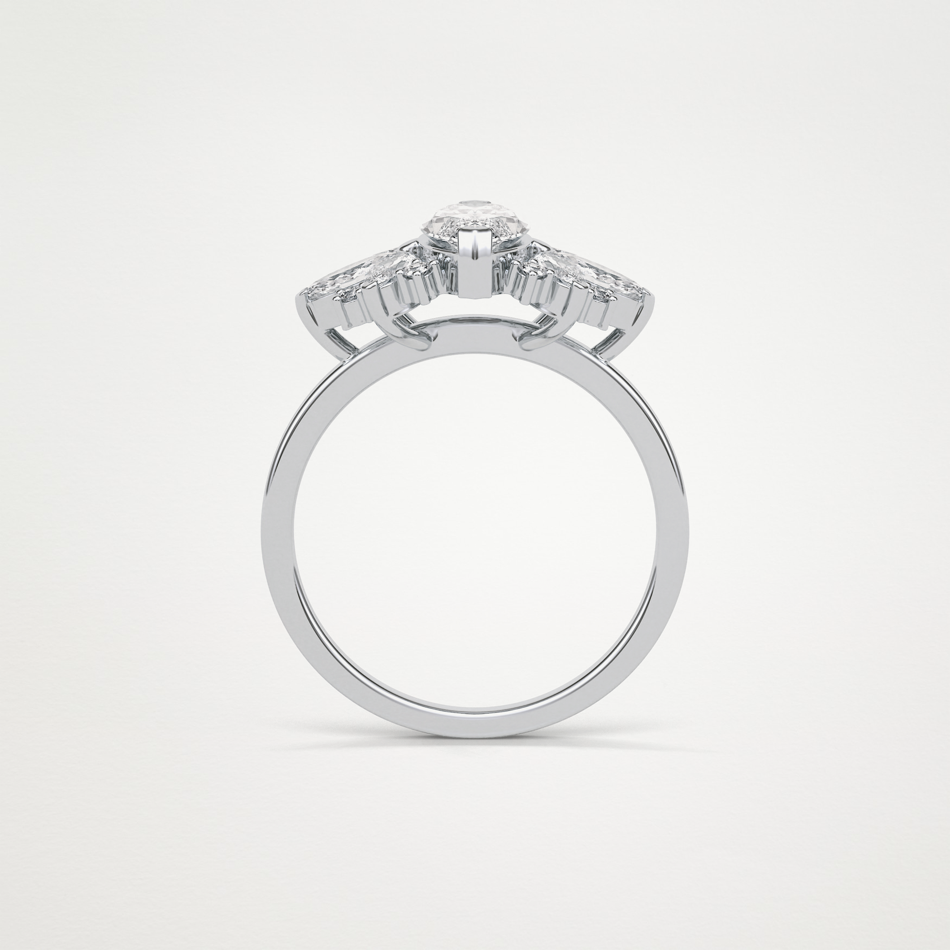 Marquise Cluster Moissanite Engagement Ring – 1 CT Lab-Created Brilliance in 10K/14K/18K Gold