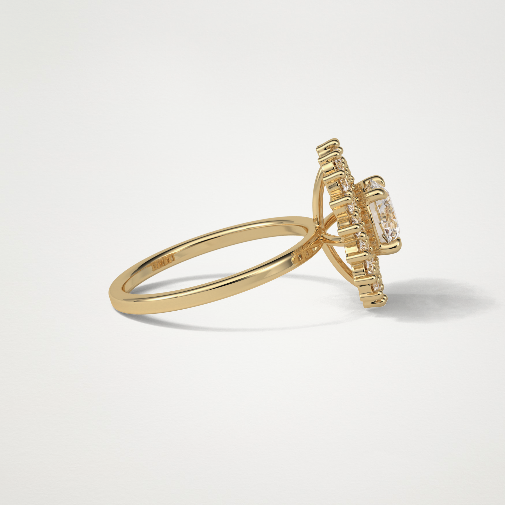 Round Double Halo Moissanite Engagement Ring – 1 CT Lab-Created Brilliance in 10K/14K/18K Gold