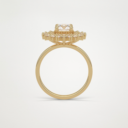 Round Double Halo Moissanite Engagement Ring – 1 CT Lab-Created Brilliance in 10K/14K/18K Gold