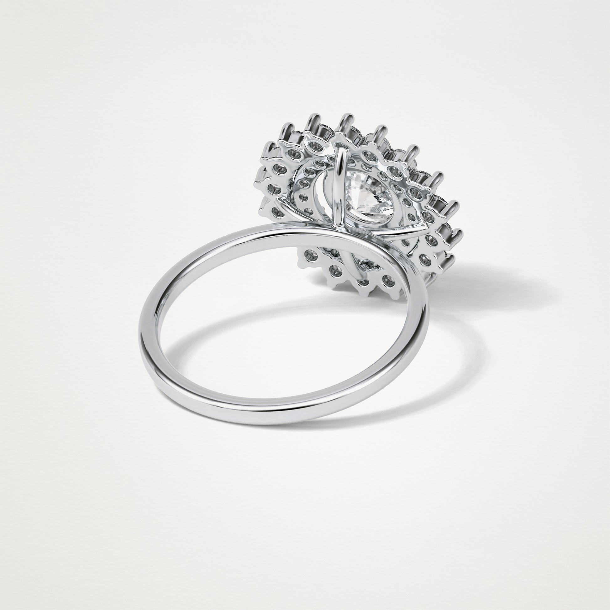 Round Double Halo Moissanite Engagement Ring – 1 CT Lab-Created Brilliance in 10K/14K/18K Gold