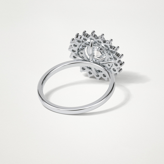 Round Double Halo Moissanite Engagement Ring – 1 CT Lab-Created Brilliance in 10K/14K/18K Gold