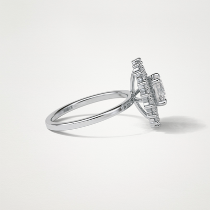 Round Double Halo Moissanite Engagement Ring – 1 CT Lab-Created Brilliance in 10K/14K/18K Gold