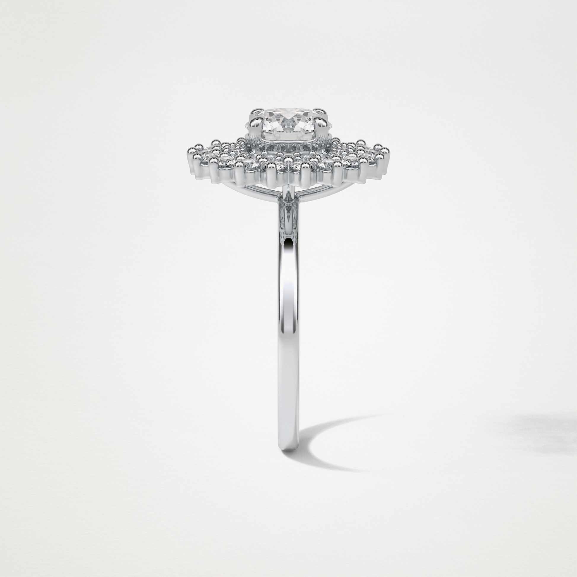 Round Double Halo Moissanite Engagement Ring – 1 CT Lab-Created Brilliance in 10K/14K/18K Gold