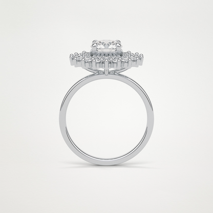 Round Double Halo Moissanite Engagement Ring – 1 CT Lab-Created Brilliance in 10K/14K/18K Gold