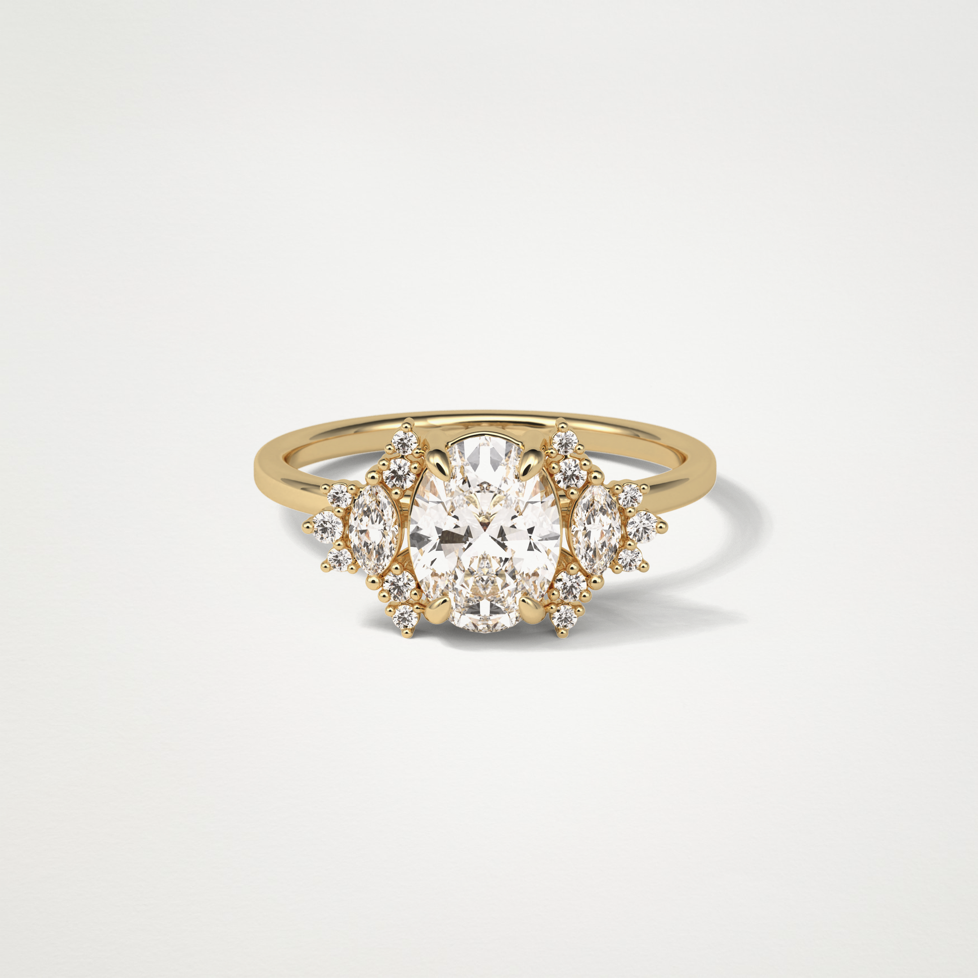 Oval Cluster Moissanite Engagement Ring – 1.33 CT Lab-Created Brilliance in 10K/14K/18K Gold