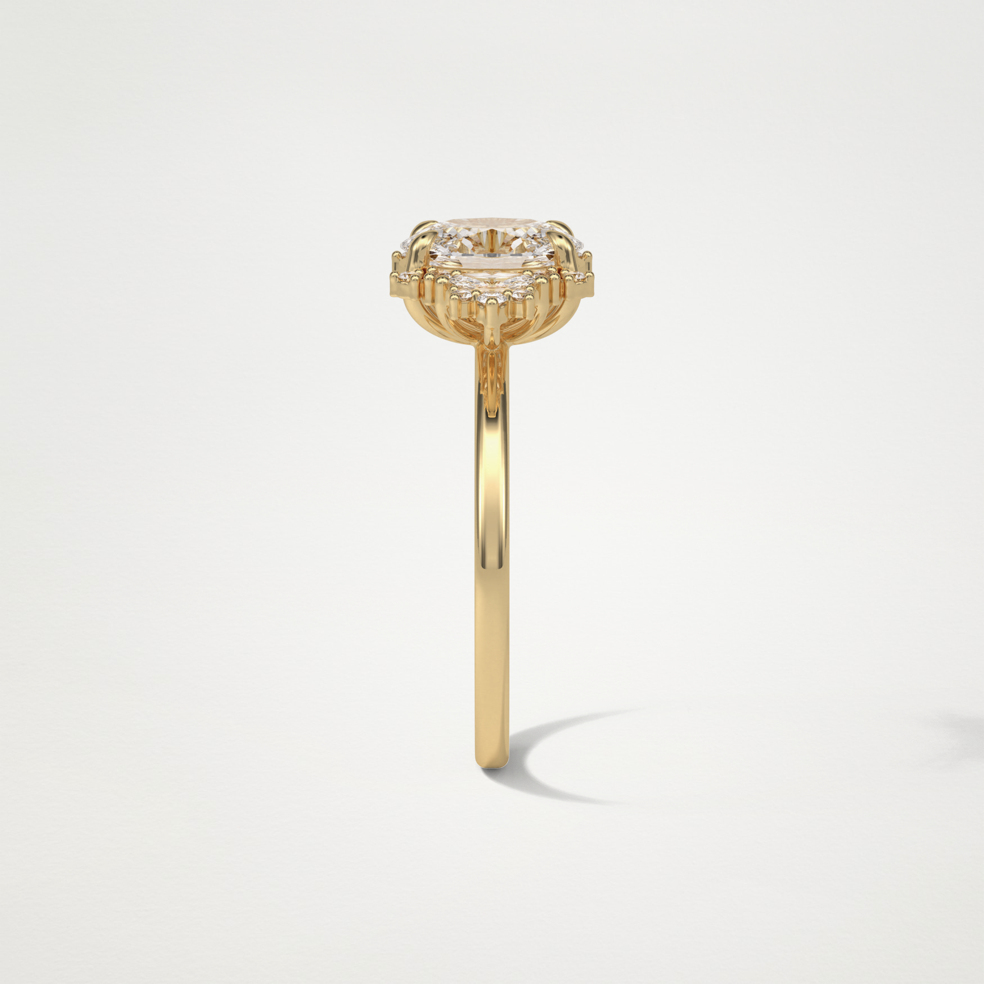 Oval Cluster Moissanite Engagement Ring – 1.33 CT Lab-Created Brilliance in 10K/14K/18K Gold