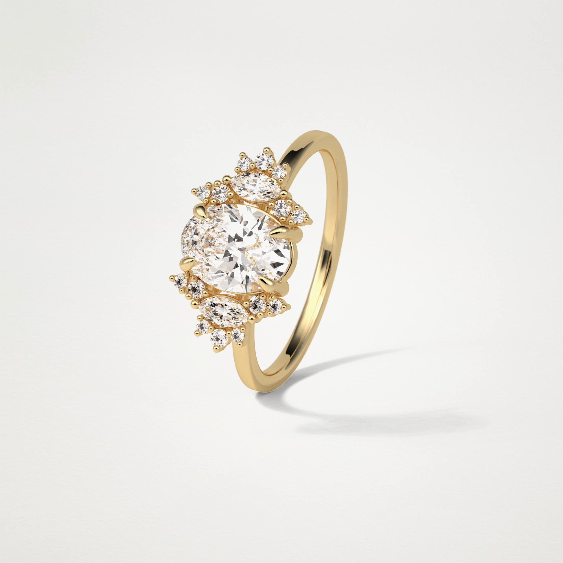 Oval Cluster Moissanite Engagement Ring – 1.33 CT Lab-Created Brilliance in 10K/14K/18K Gold