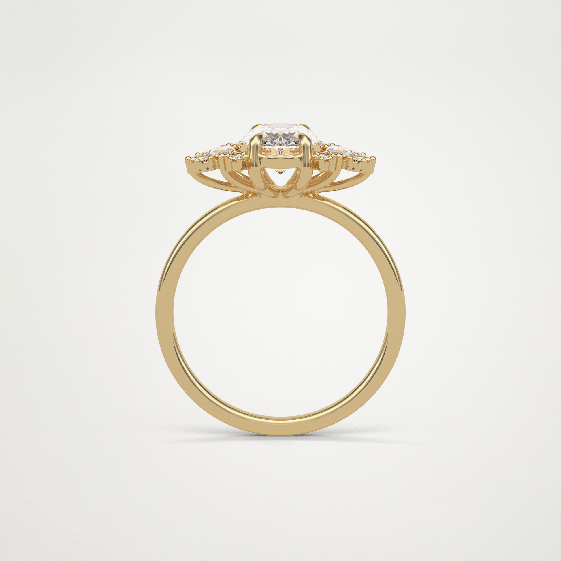 Oval Cluster Moissanite Engagement Ring – 1.33 CT Lab-Created Brilliance in 10K/14K/18K Gold