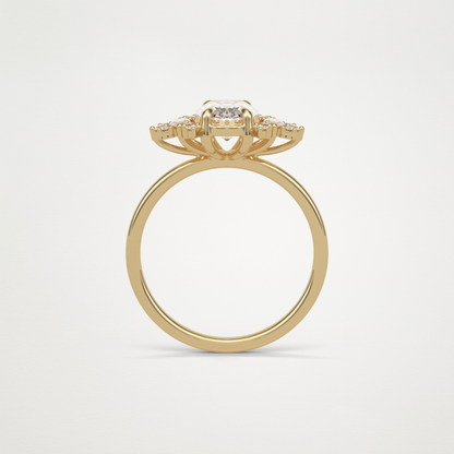 Oval Cluster Moissanite Engagement Ring – 1.33 CT Lab-Created Brilliance in 10K/14K/18K Gold