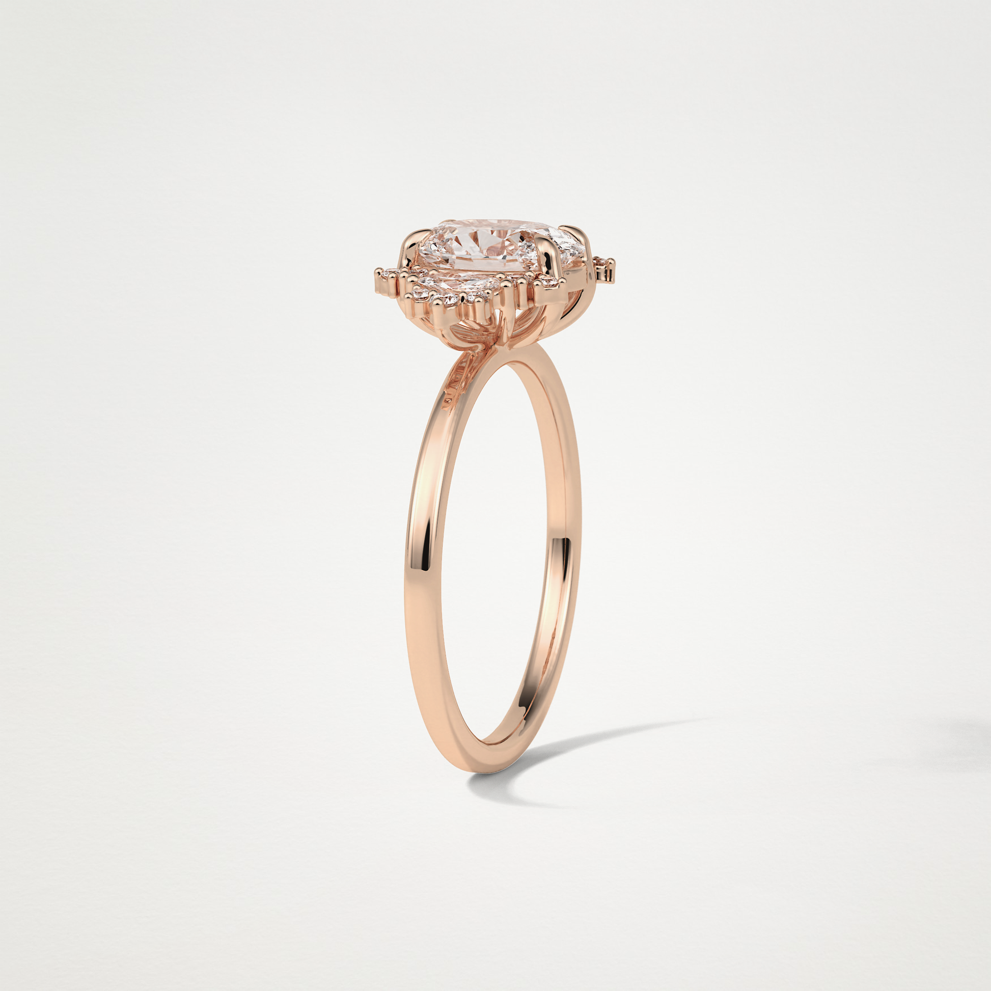 Oval Cluster Moissanite Engagement Ring – 1.33 CT Lab-Created Brilliance in 10K/14K/18K Gold