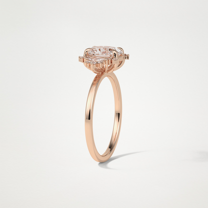 Oval Cluster Moissanite Engagement Ring – 1.33 CT Lab-Created Brilliance in 10K/14K/18K Gold