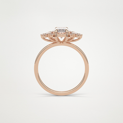 Oval Cluster Moissanite Engagement Ring – 1.33 CT Lab-Created Brilliance in 10K/14K/18K Gold