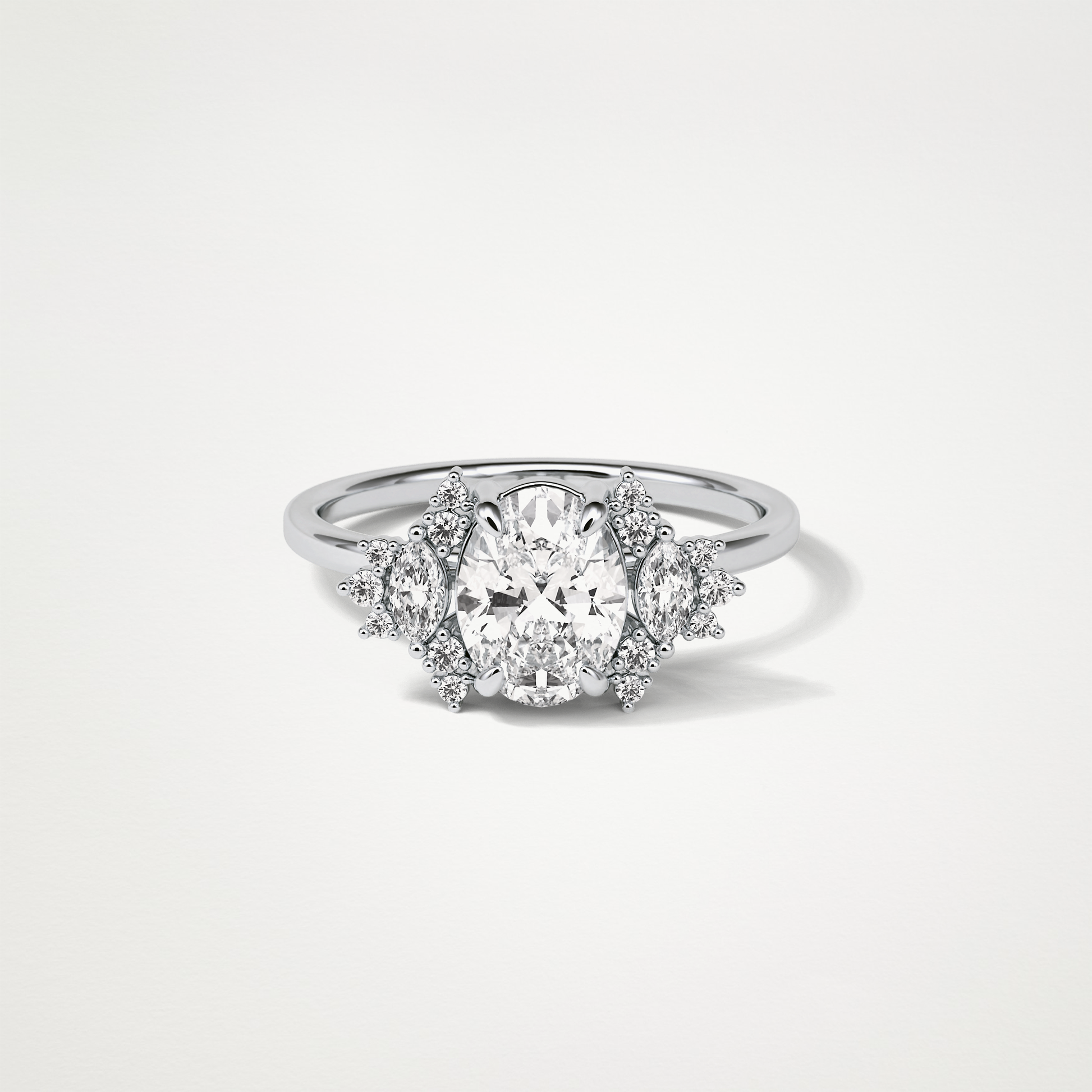 Oval Cluster Moissanite Engagement Ring – 1.33 CT Lab-Created Brilliance in 10K/14K/18K Gold