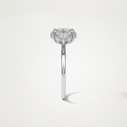 Oval Cluster Moissanite Engagement Ring – 1.33 CT Lab-Created Brilliance in 10K/14K/18K Gold