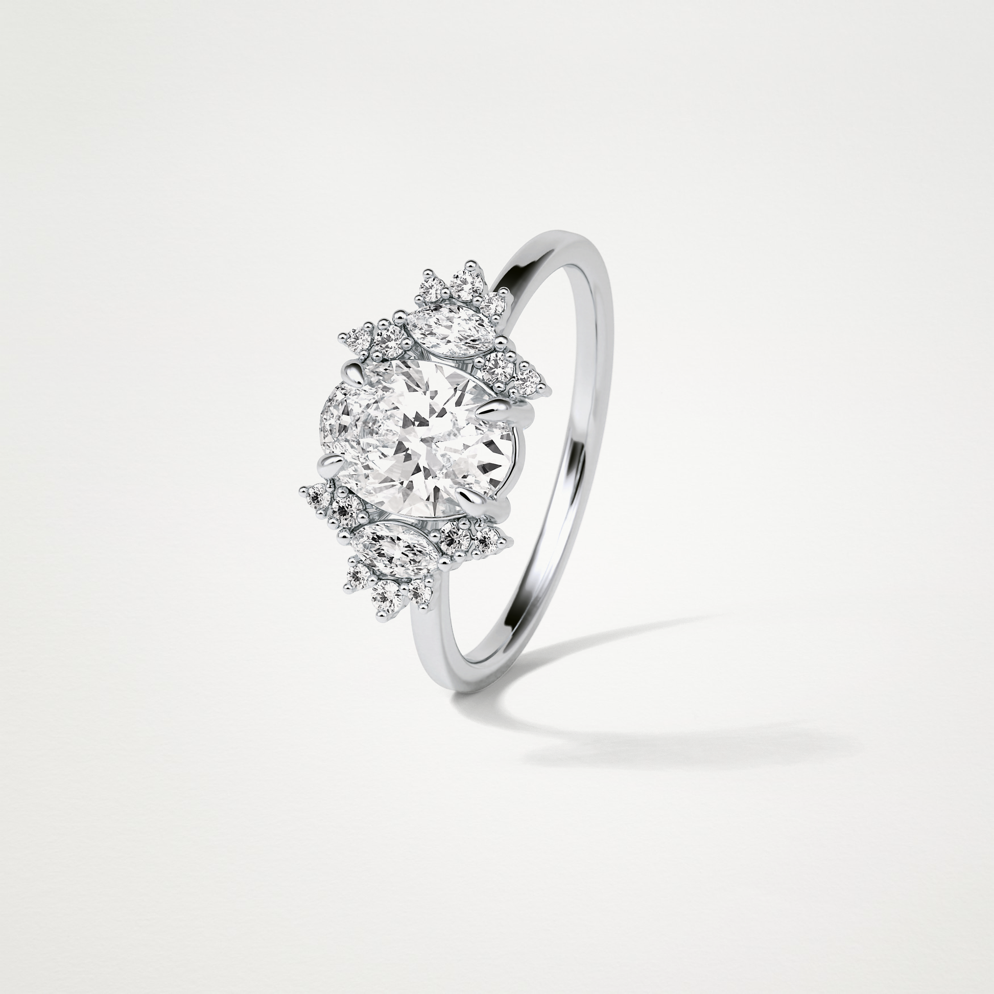 Oval Cluster Moissanite Engagement Ring – 1.33 CT Lab-Created Brilliance in 10K/14K/18K Gold