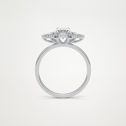 Oval Cluster Moissanite Engagement Ring – 1.33 CT Lab-Created Brilliance in 10K/14K/18K Gold