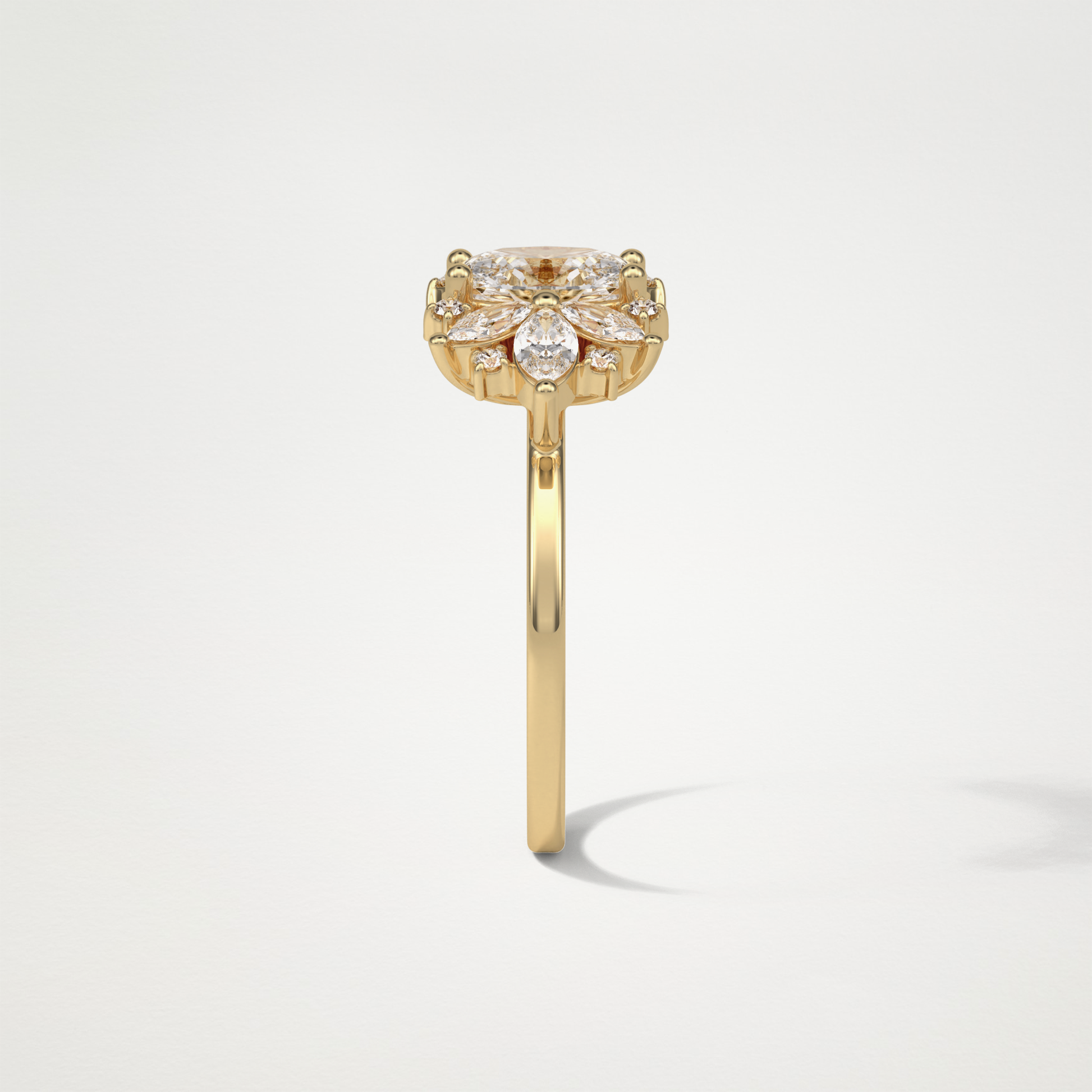 Oval Cluster Moissanite Engagement Ring – 1.33 CT Lab-Created Brilliance in 10K/14K/18K Gold