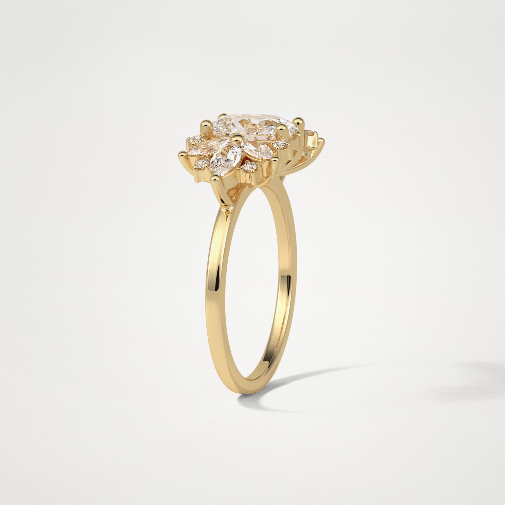 Oval Cluster Moissanite Engagement Ring – 1.33 CT Lab-Created Brilliance in 10K/14K/18K Gold