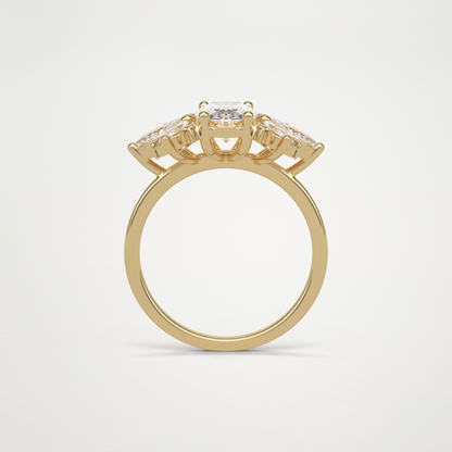 Oval Cluster Moissanite Engagement Ring – 1.33 CT Lab-Created Brilliance in 10K/14K/18K Gold