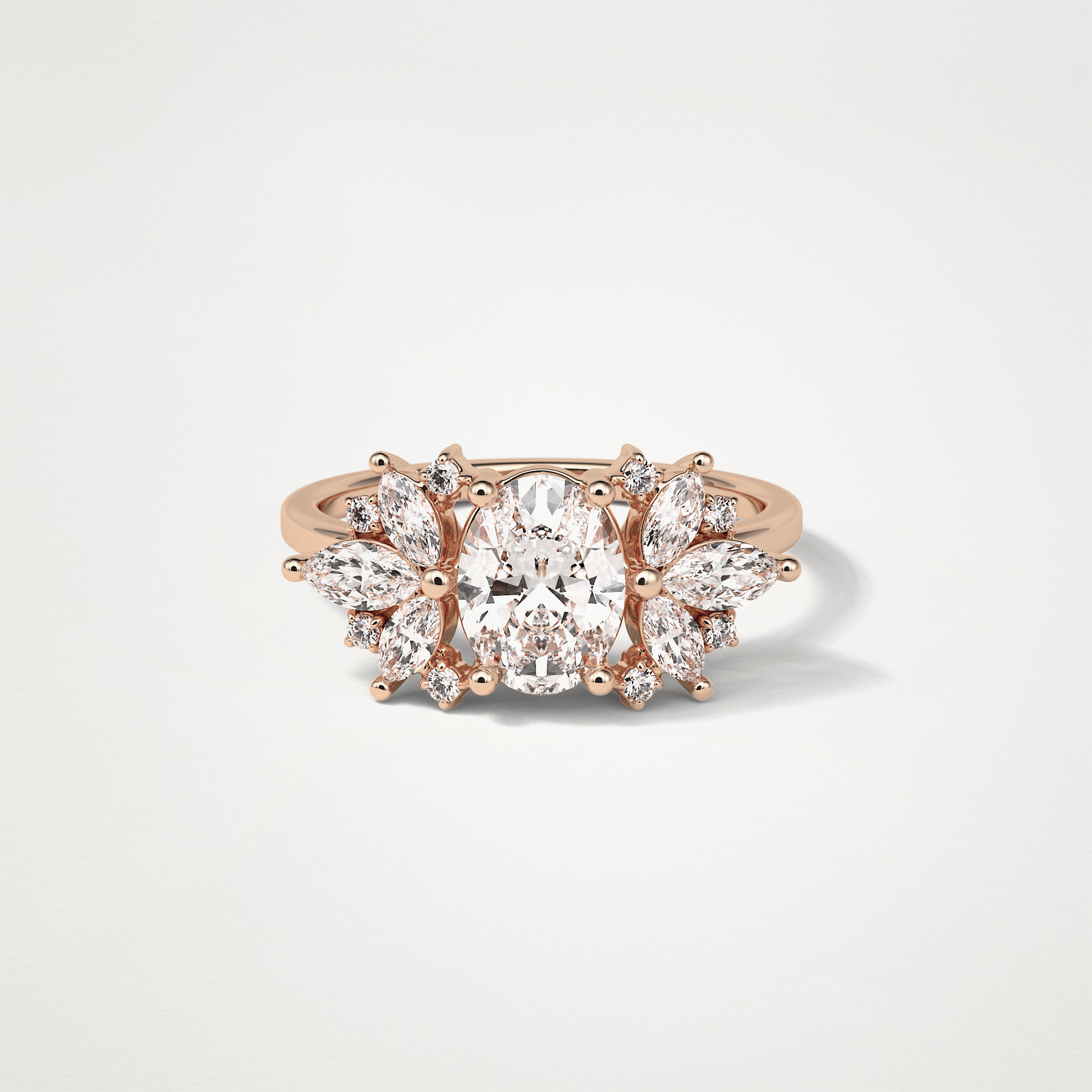 Oval Cluster Moissanite Engagement Ring – 1.33 CT Lab-Created Brilliance in 10K/14K/18K Gold