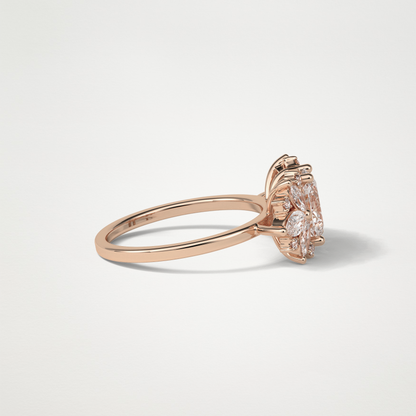 Oval Cluster Moissanite Engagement Ring – 1.33 CT Lab-Created Brilliance in 10K/14K/18K Gold