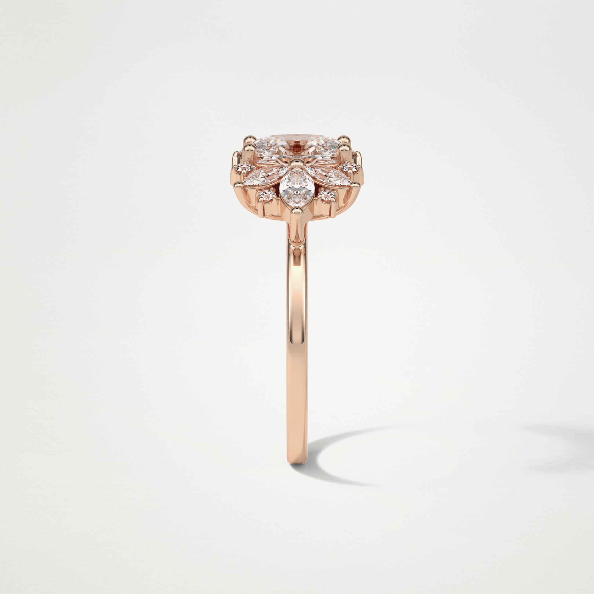 Oval Cluster Moissanite Engagement Ring – 1.33 CT Lab-Created Brilliance in 10K/14K/18K Gold