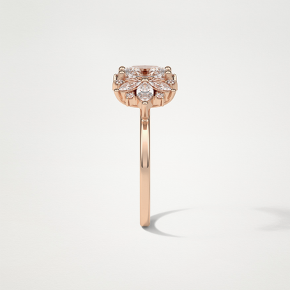 Oval Cluster Moissanite Engagement Ring – 1.33 CT Lab-Created Brilliance in 10K/14K/18K Gold