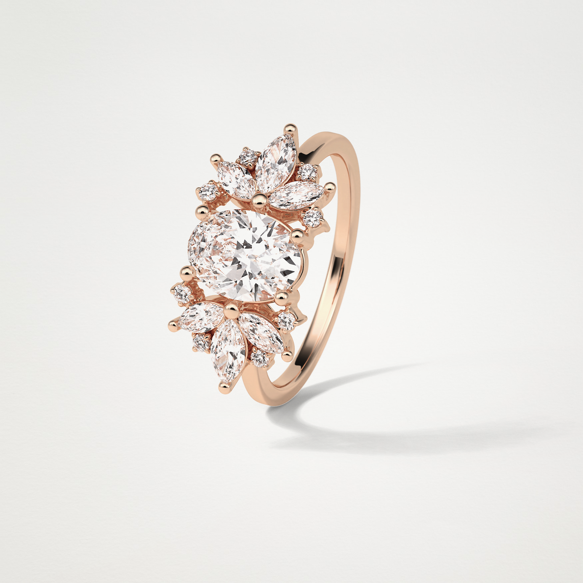 Oval Cluster Moissanite Engagement Ring – 1.33 CT Lab-Created Brilliance in 10K/14K/18K Gold