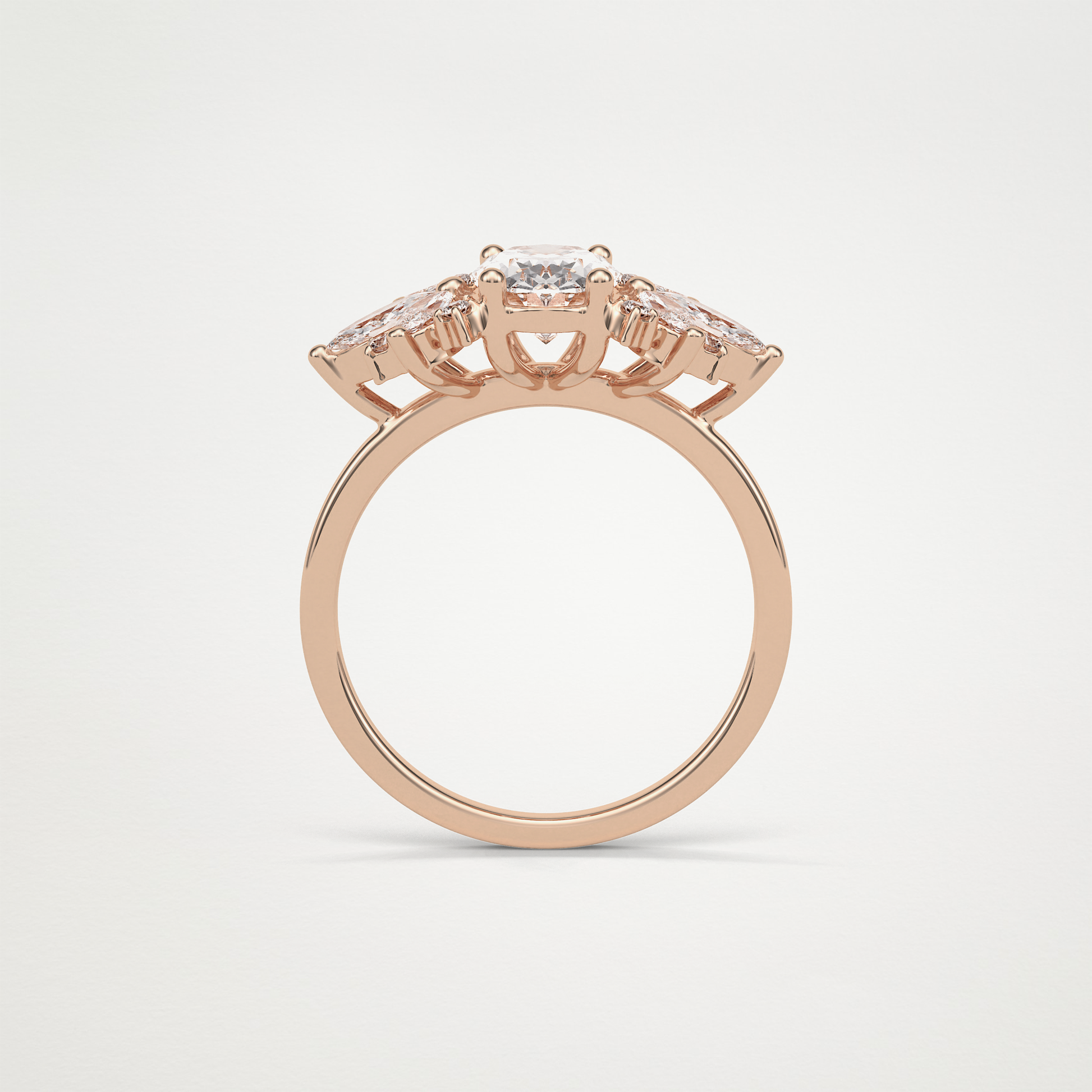 Oval Cluster Moissanite Engagement Ring – 1.33 CT Lab-Created Brilliance in 10K/14K/18K Gold