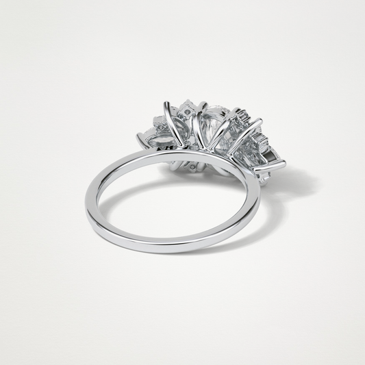 Oval Cluster Moissanite Engagement Ring – 1.33 CT Lab-Created Brilliance in 10K/14K/18K Gold