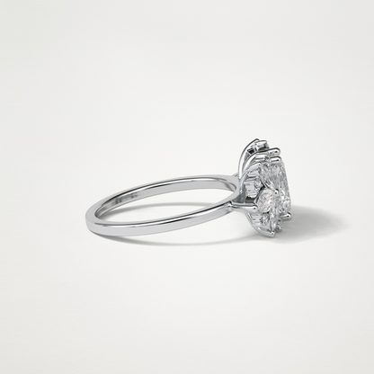 Oval Cluster Moissanite Engagement Ring – 1.33 CT Lab-Created Brilliance in 10K/14K/18K Gold