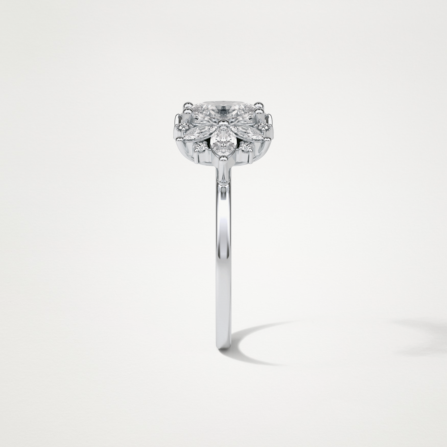 Oval Cluster Moissanite Engagement Ring – 1.33 CT Lab-Created Brilliance in 10K/14K/18K Gold