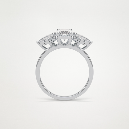 Oval Cluster Moissanite Engagement Ring – 1.33 CT Lab-Created Brilliance in 10K/14K/18K Gold