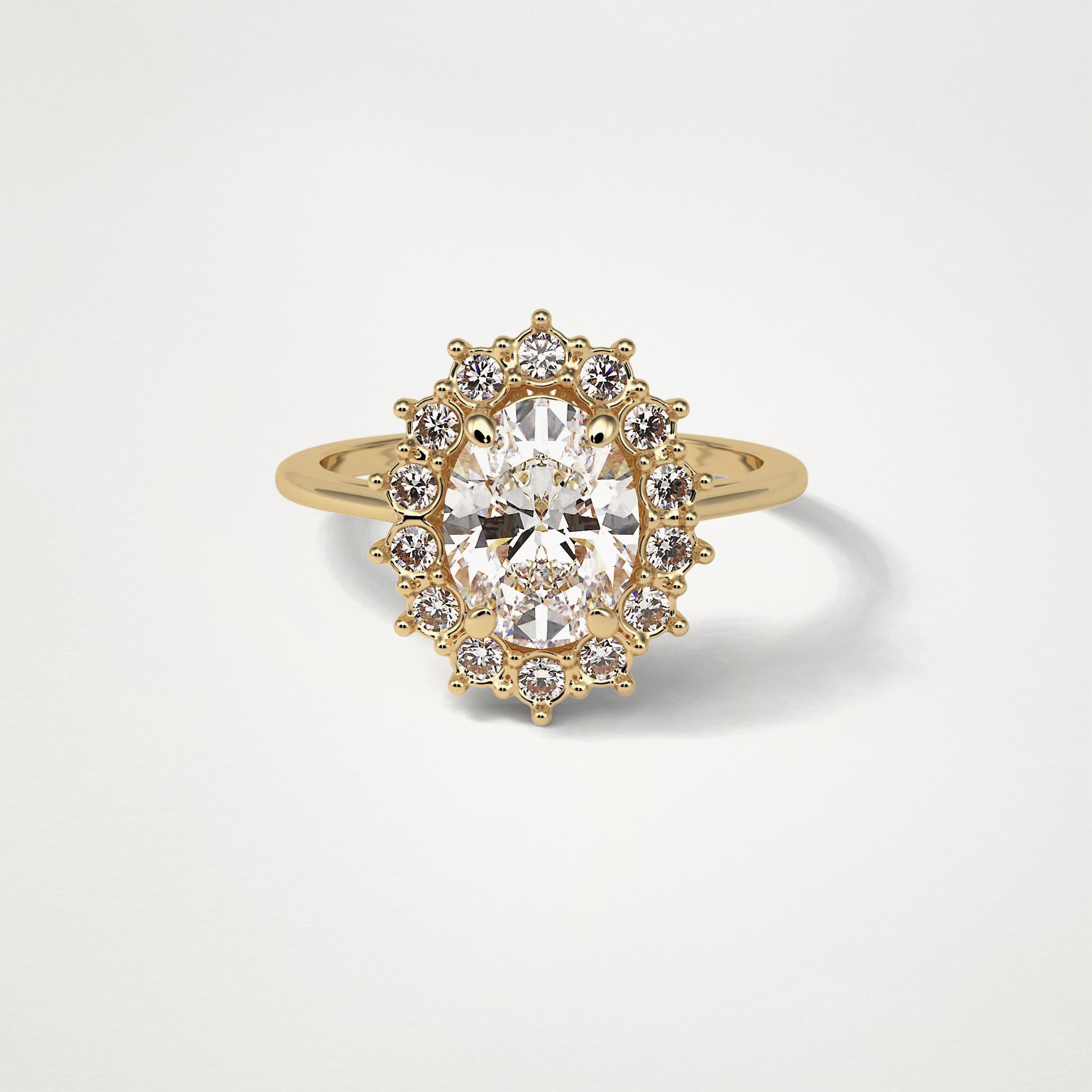 Oval Halo Moissanite Engagement Ring – 1.91 CT Lab-Created Brilliance in 10K/14K/18K Gold